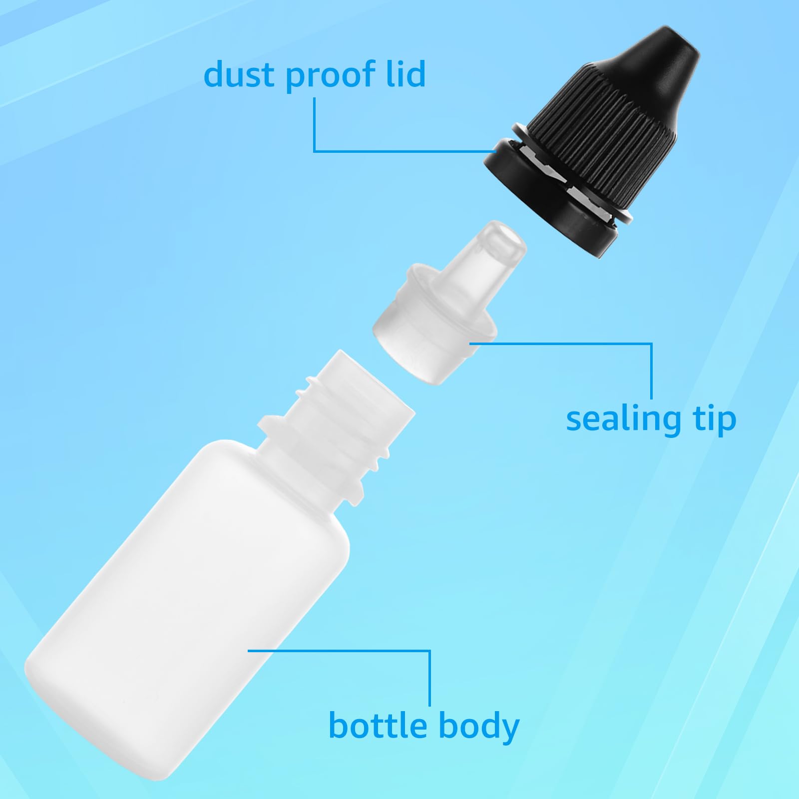 100 sztuk plastikowych butelek z kroplomierzem, 30 ml, puste butelki z kroplomierzem, elastyczne butelki na płyny do kosmetyków, olejków eterycznych, odczynników