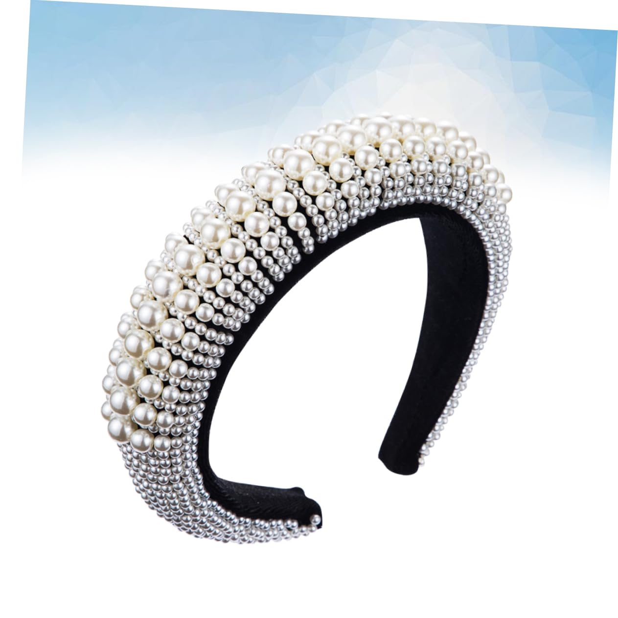 Beavorty 3piezas Diadema De Perlas Artificiales Ancha y Cómoda Accesorio De Moda Para Día Día y Ocasiones Especiales
