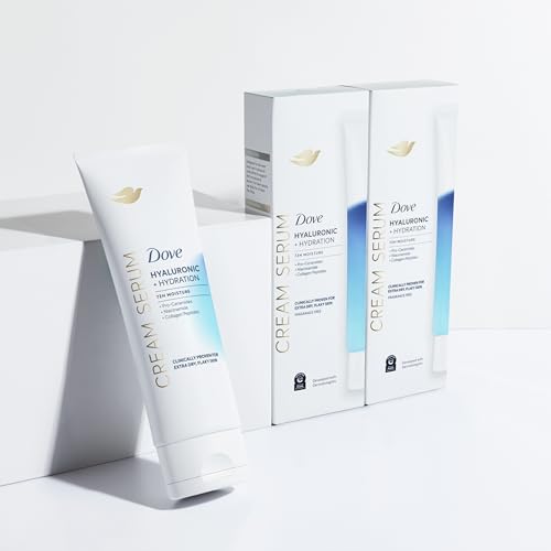 Dove Body Cream Serum Hyaluronic + Hydration for Extra Dry, Flaky Skin, with Pro-Ceramides, Niacinamide and Collagen Peptides Lotion, 8 oz - Image 4