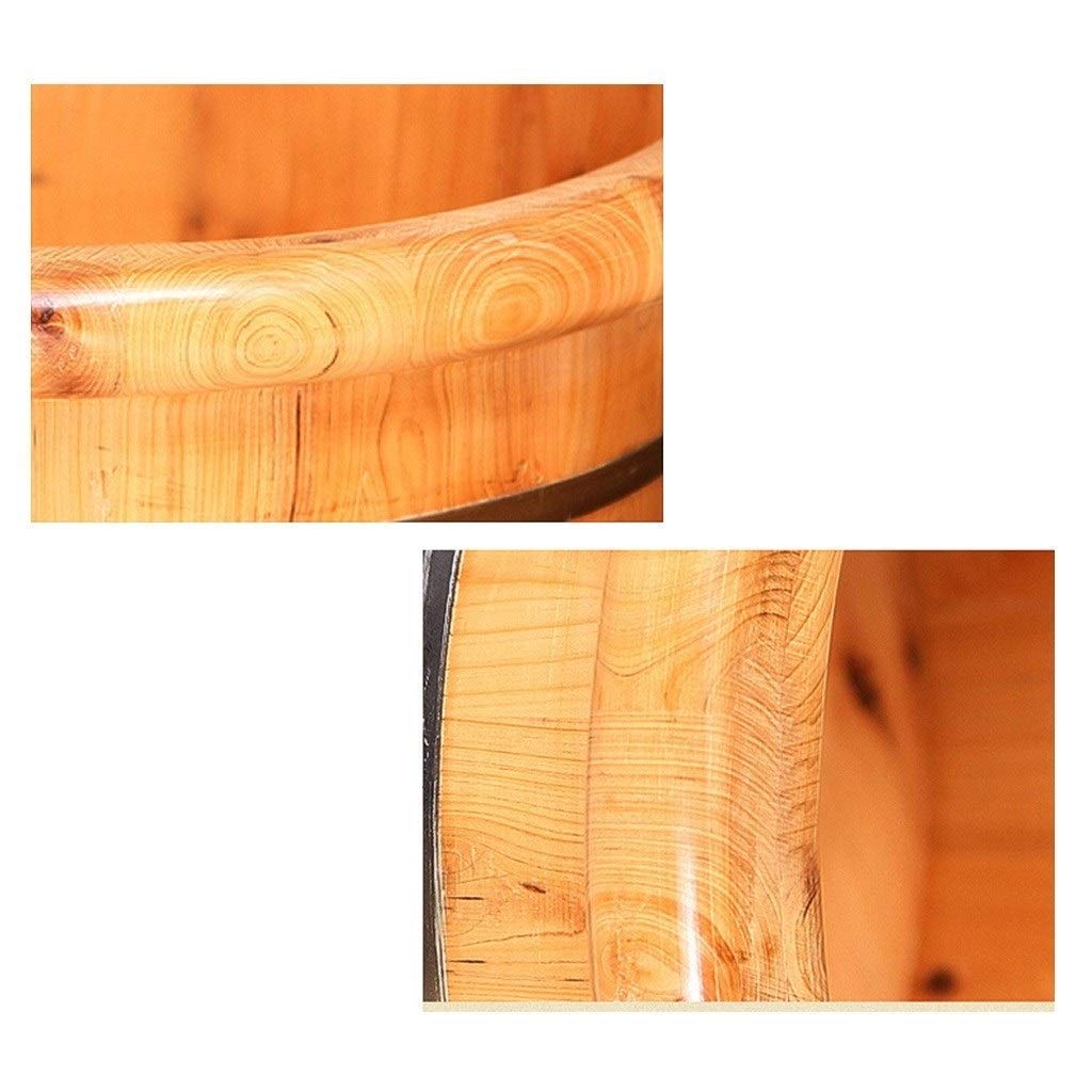 Hölzernes Fußbecken, Massivholz-Fußwanne, Pediküre-Schüssel Spa-Massage-Zedern-Pediküre-Fässer Haushalts-Fußbad-Fass (Color : Natural)