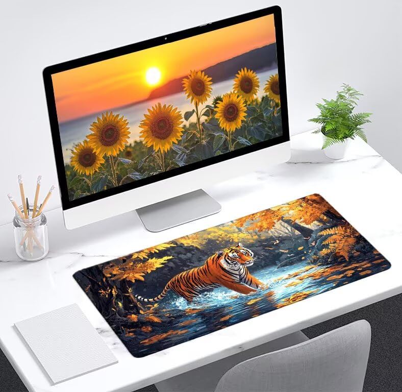 Tapis de souris XXL bords cousus pour éviter l'usure du bureau