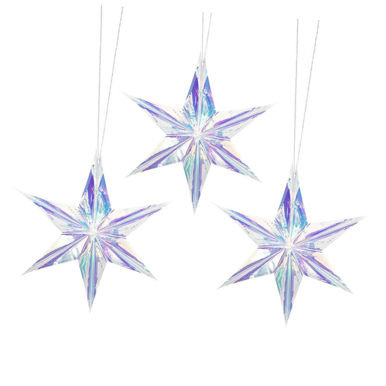 PRETYZOOM 3 Set Adorabili Ornamenti A Forma Di Stella A Sei Punte Decorazioni Per Feste Ornamenti Appesi Per Finestre Soffitti Alberi Di Natale 4 Pezzi*3
