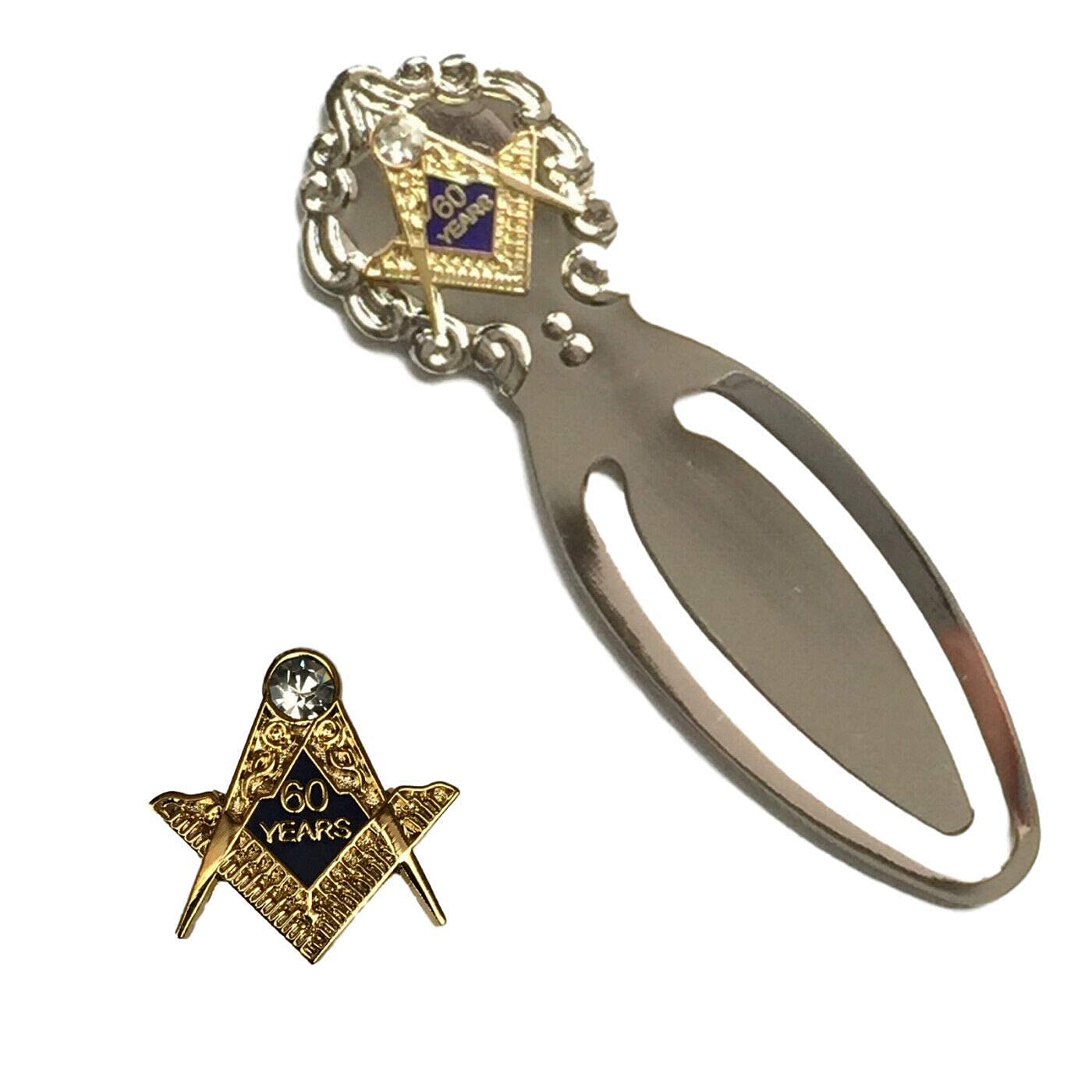 Smartbadge® Masonic 60 Years a Mason Badge & Masonic 60 Years a Mason Bookmark-K144