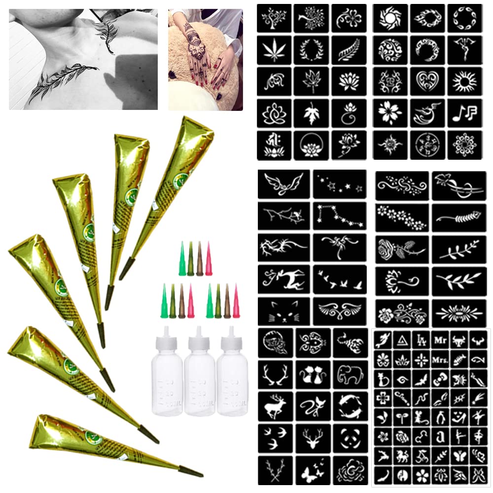 Buy 6 Natrual India Body Art Painting Temporary Tattoo Kit, Temporary