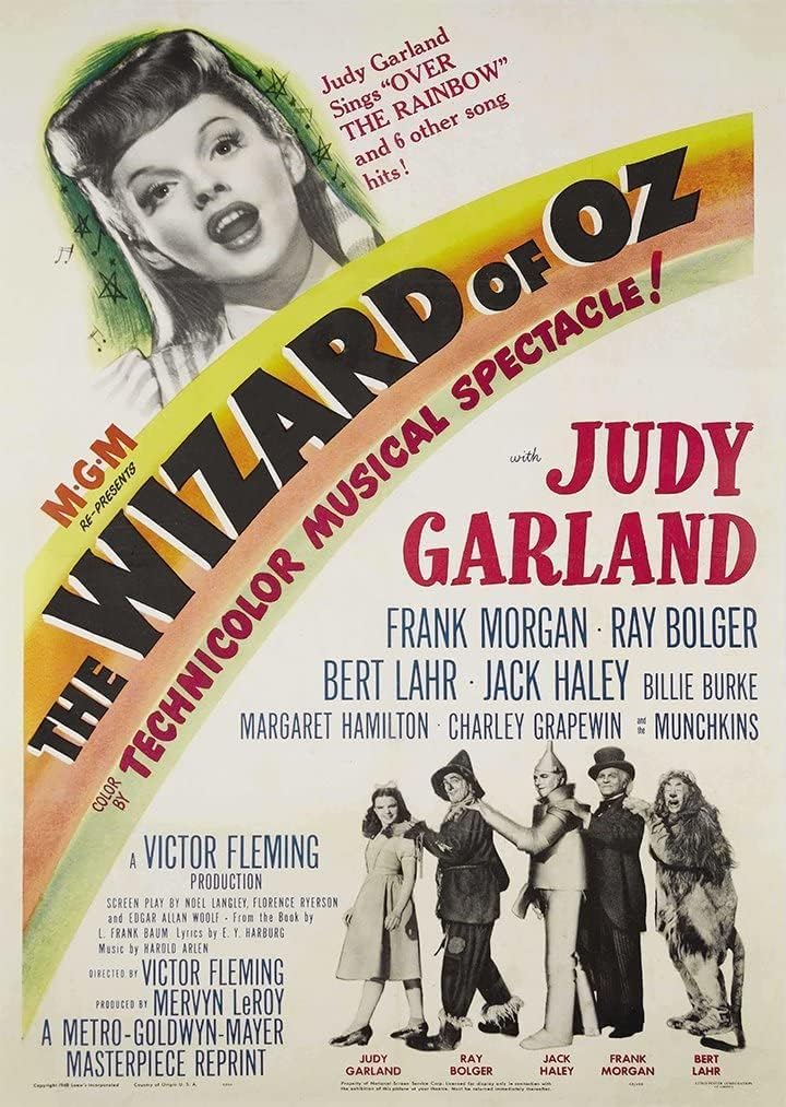 Vintage The Wizard Of OZ Judy Garland Movie Film Poster/Print/Picture A4/A3 (A3)