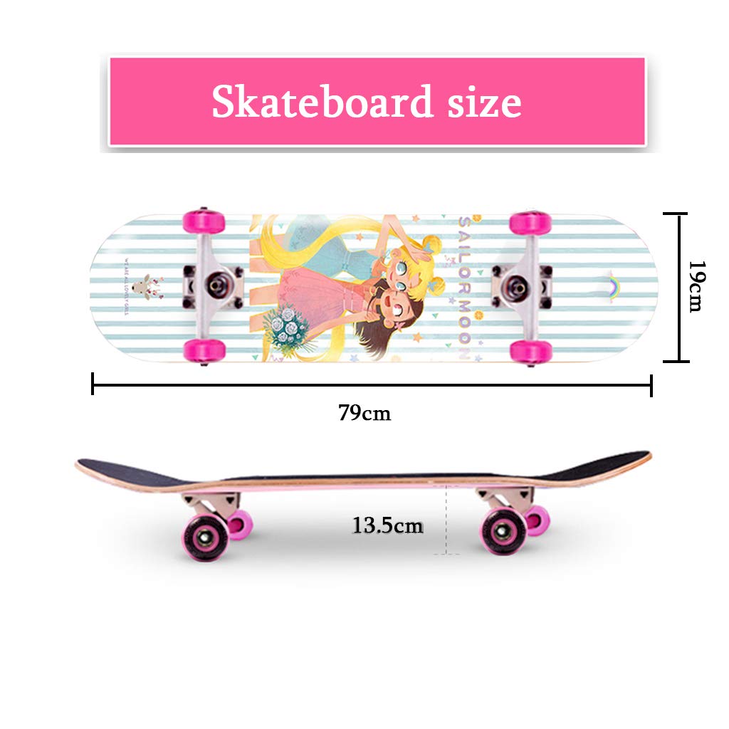 Monopatín completo de 31 x 7 pulgadas Double Kick Trick Cruiser Anfänger Longboard con tabla de arce Adult Boys Girls Einsteiger-Skateboard adultos y niños