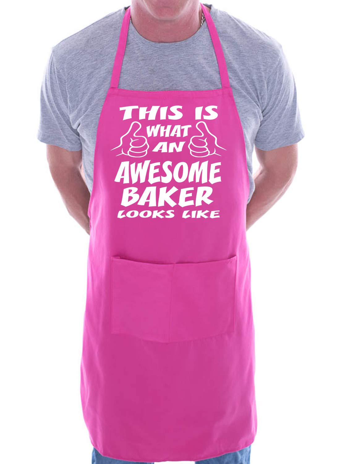Print4u Women's Pink Awesome Star Baker Chef Apron Cooking Novelty Baking Gag Gift Present