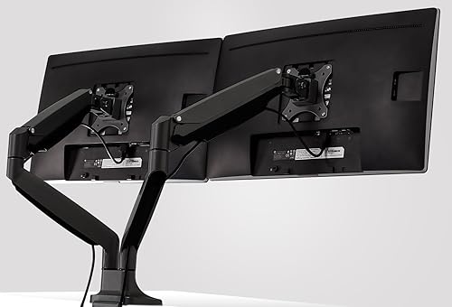 Miniatura 9 de Mount-It! Soporte de brazo para monitor dual  Soporte de escritorio  Dos brazos articulados de altura ajustable de resorte de gas  Se adapta a