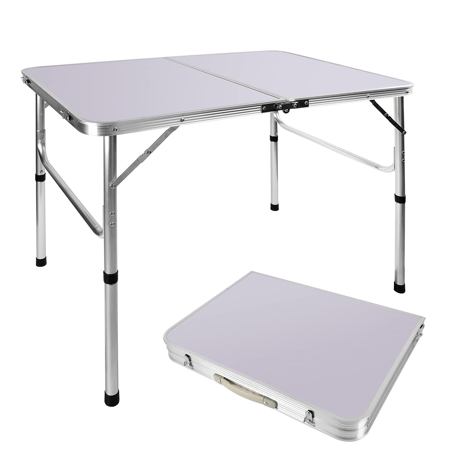 Tavolo da Campeggio Pieghevole in Alluminio 240x60 cm