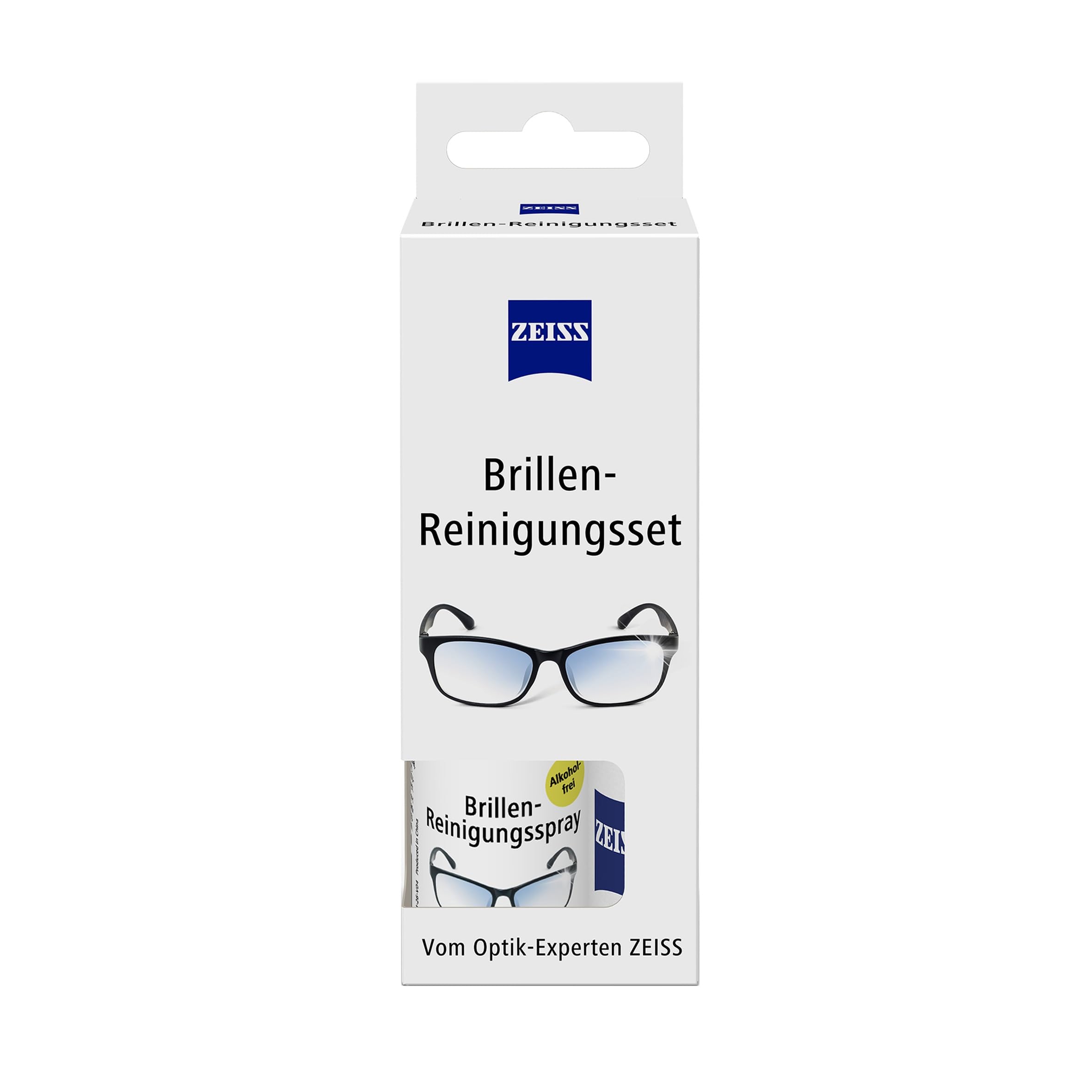Zeiss Spray pour lunettes de 30 ml avec chiffon en microfibre pour un nettoyage en douceur et en profondeur de vos verres de lunettes - Sans alcool