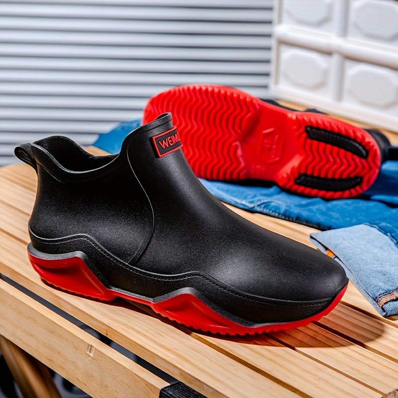 Non-slip Waterproof Men's Rain Boots, Wear-resistant Ankle Rain Shoes For Outdoor Working Fishing wellies4