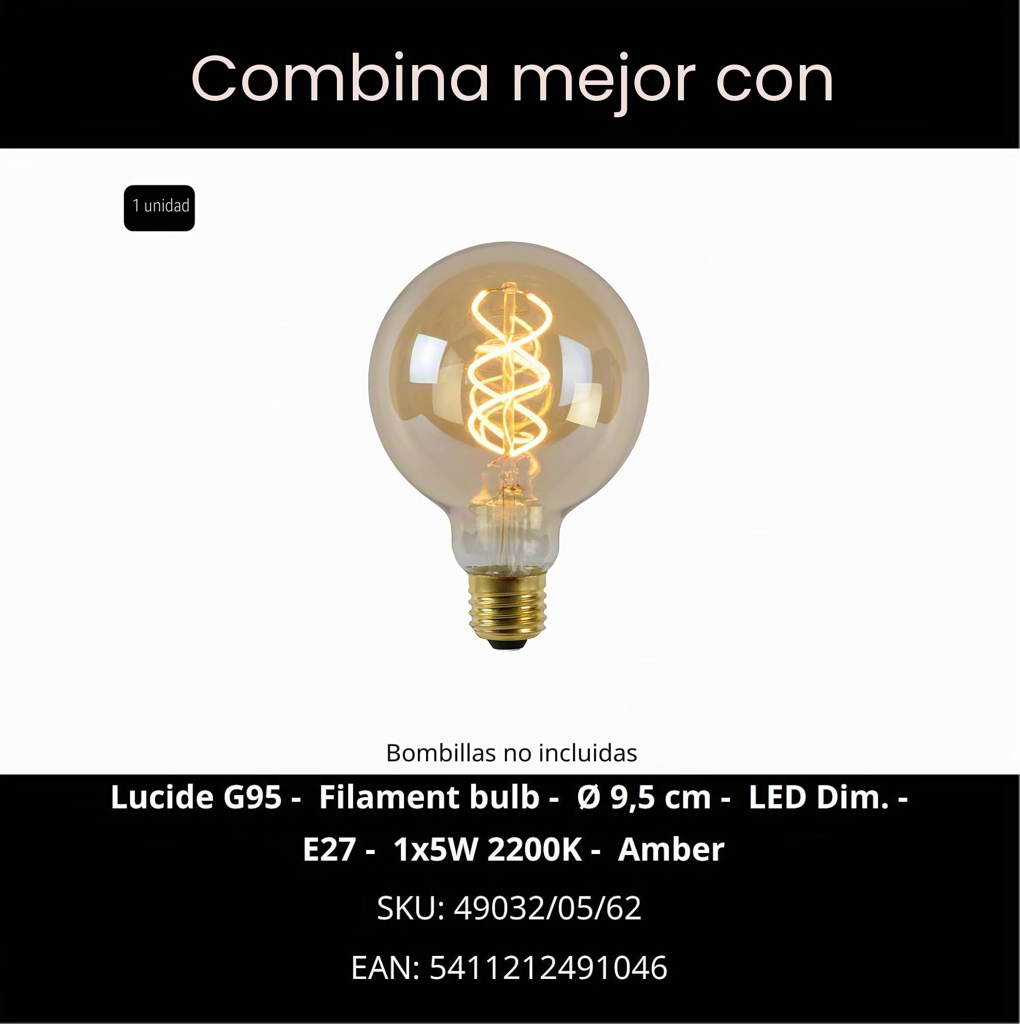 LUCIDE LORIN - Lámpara de mesa - 1xE27 - Negro