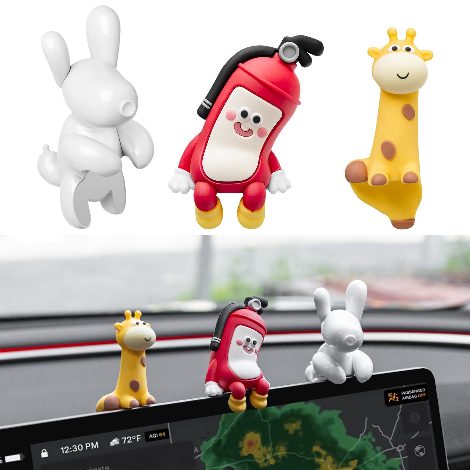 Photo 1 of KUNIST 3PCS for Tesla Model Y 2017-2026 Dog Mode Mini Screen Decoration
