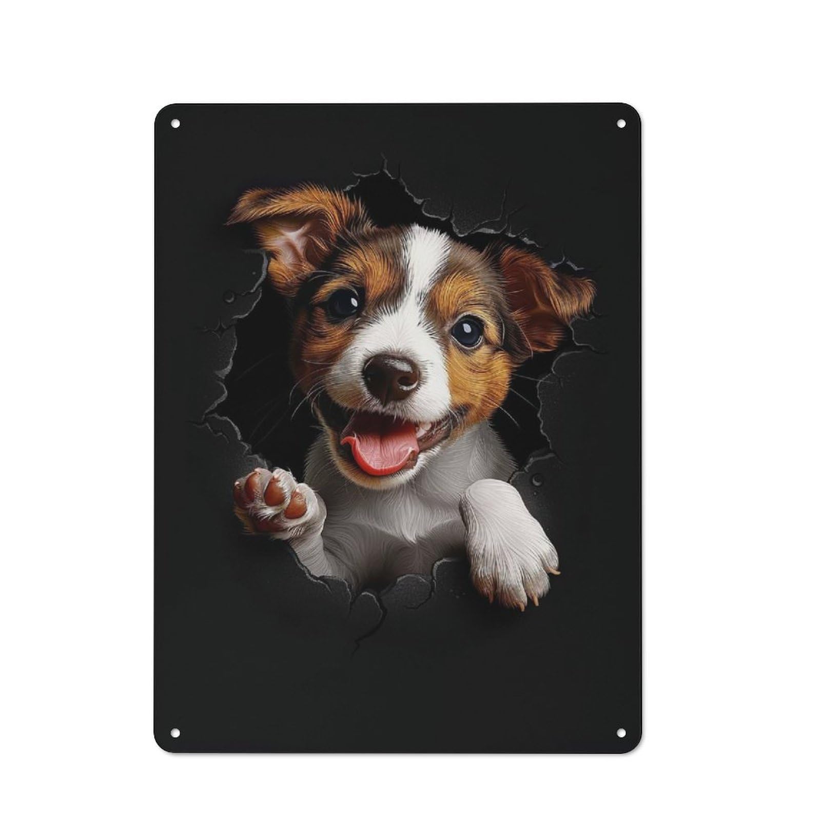 Junmoney Style-7 Jack Russell Retro Tin Wall Plaque 40X30cm For Hobby Room Or Studio, For Garage, Workshop And Man Cave Decoration