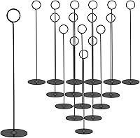 UrbanDeco 16 Pack 12 Inch Black Steel Table Number Holders - Reusable Place Card Stands for Weddings, Parties, Restaurants