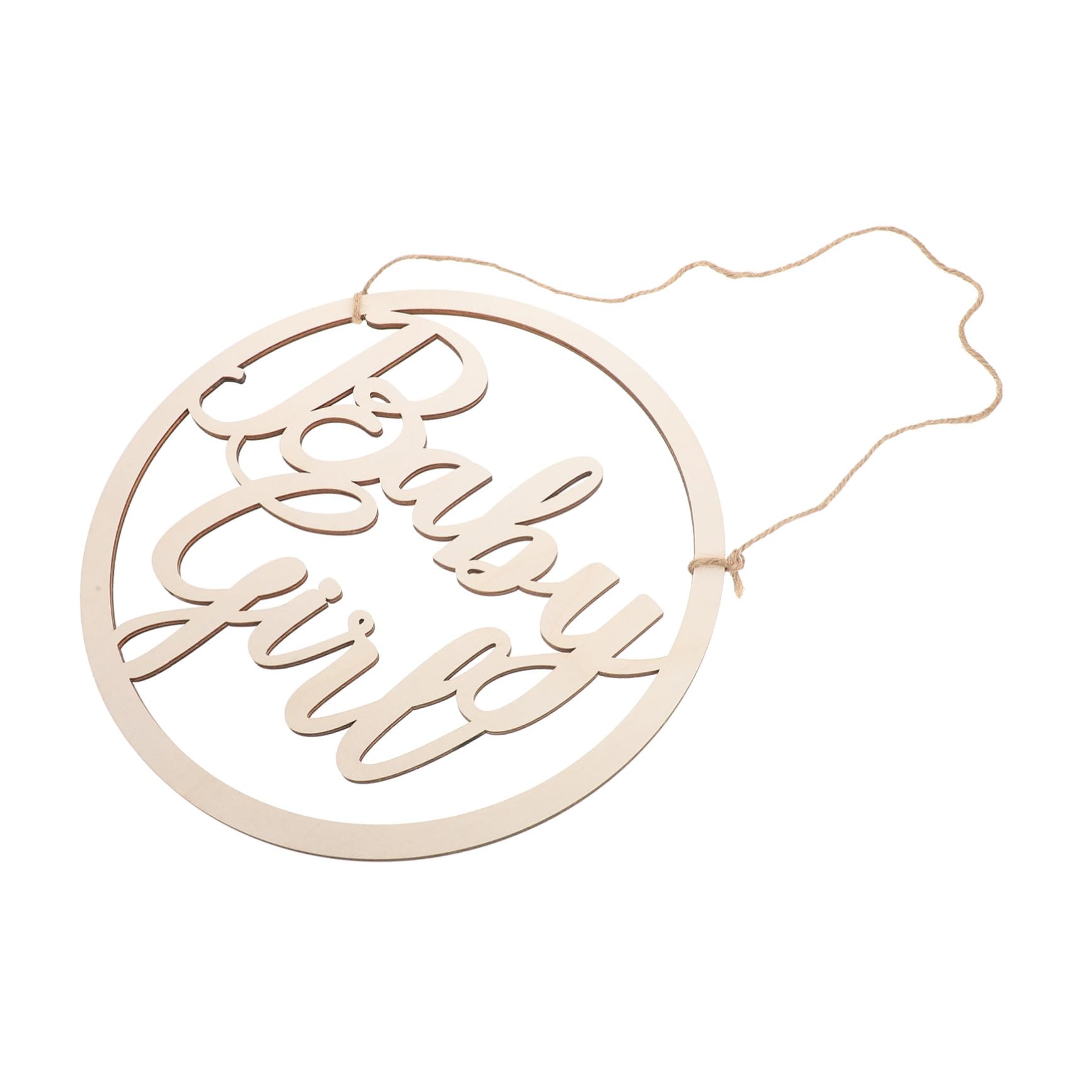 SOLUSTRE Wooden Card Decors Welcome Girl Decorations Gender Reveal Party Supplies Gender Reveal Backdrop Decorations Announcement Backdrop Newborn Announcement Sign Beige Wooden