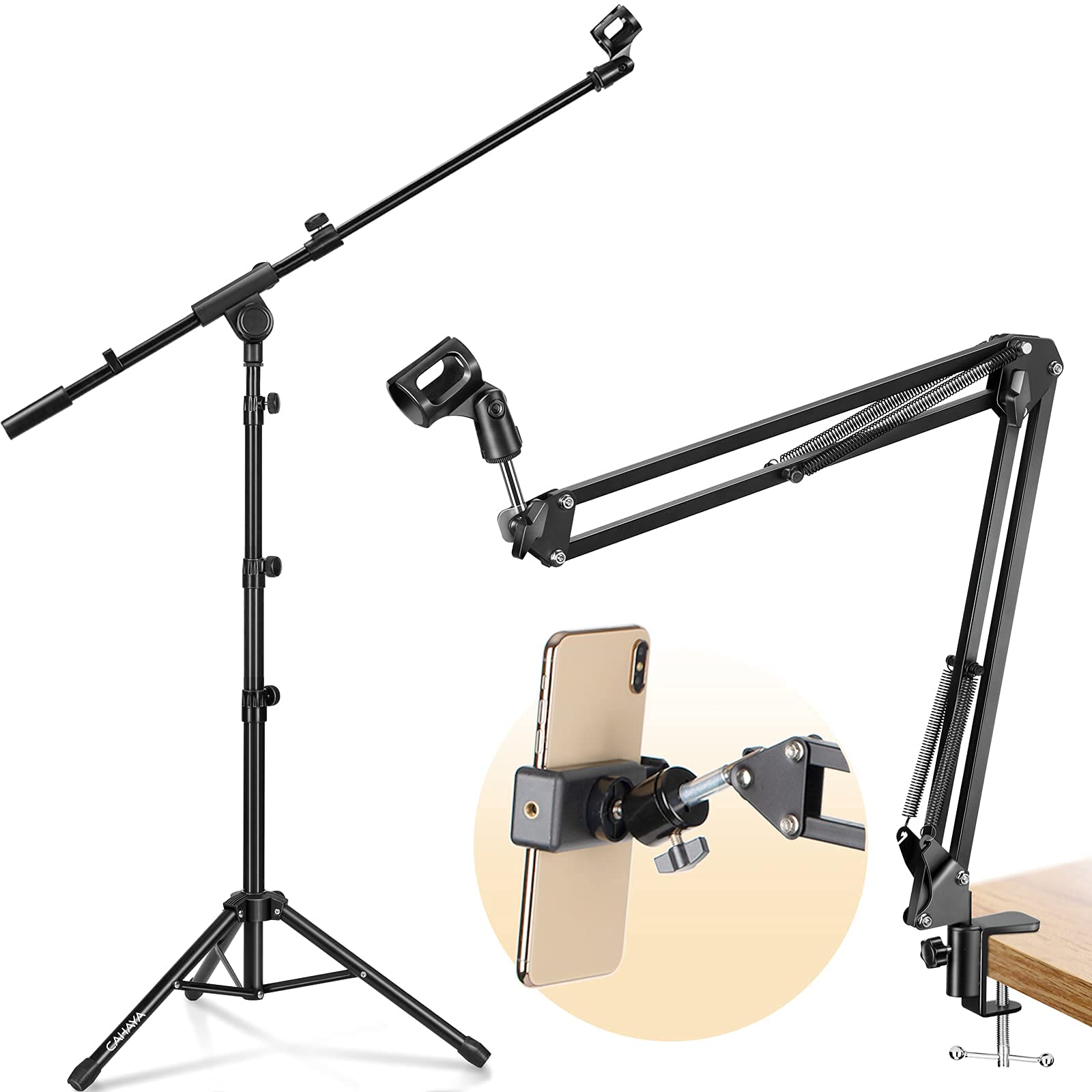 Buy CAHAYA Microphone Stand Boom Arm Floor Mic Stands Tripod Foldable