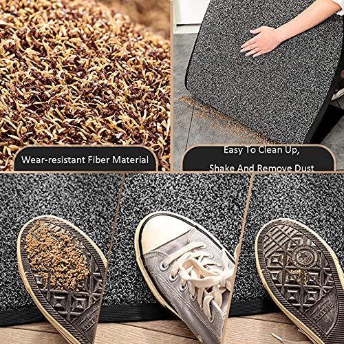 Tapis de Porte en Polypropylène Robuste Finition Gris et Marron - 6