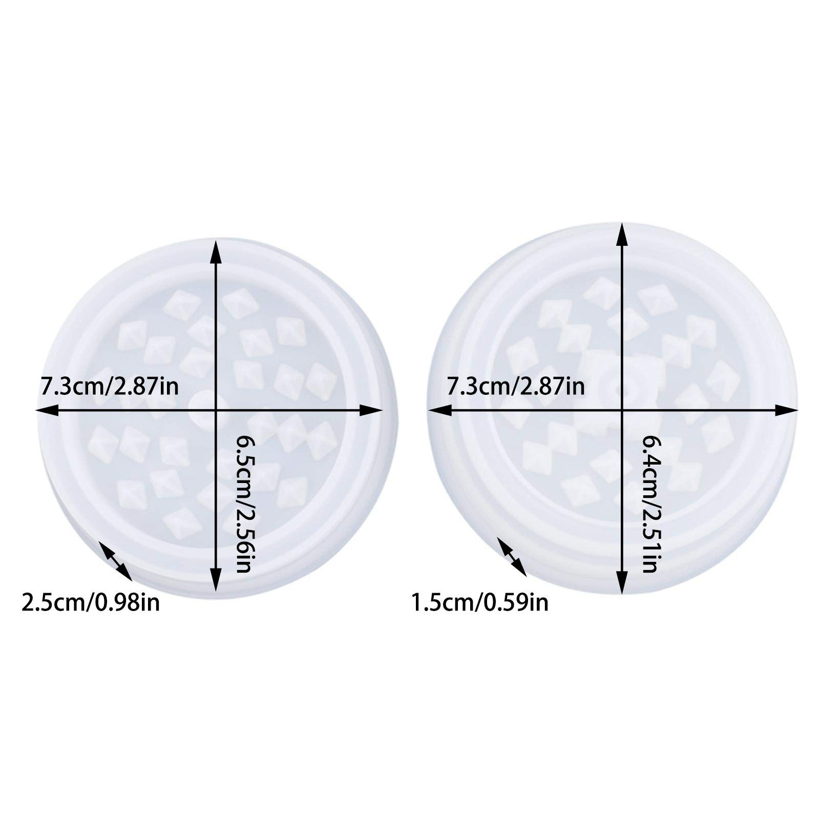 HQdeal Grinder Crusher harsvorm, 2 stuks siliconen vormen voor specerijen, epoxyhars, knutselen, siliconen, voor sieraden, knutselen, voorbereiding, handwerk