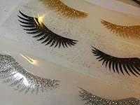 Vista 3 de eyelash iron on/eyelash applique/glitter eyelash patch/diy unicorn shirt