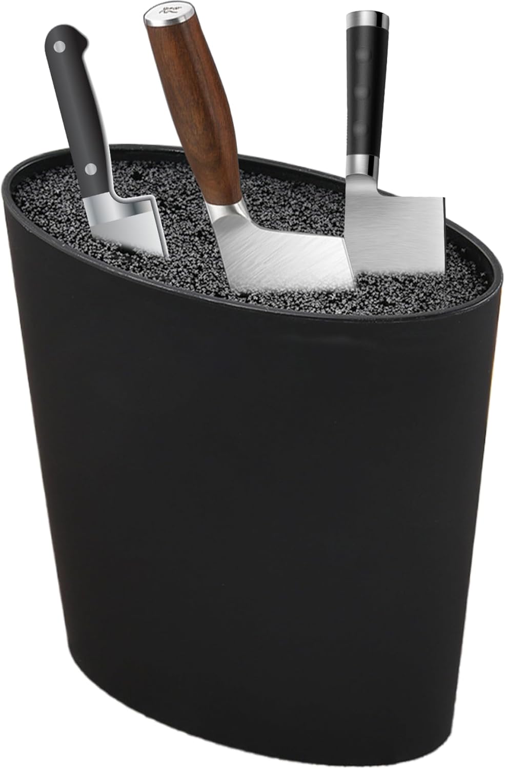 Kitchen Knife Holder,Space Saver Knife Block with Drain Holes,Oval-Shaped Knife Rack for Ceramic Knives,Steak Knives (Knife Not Included)- 6x8in