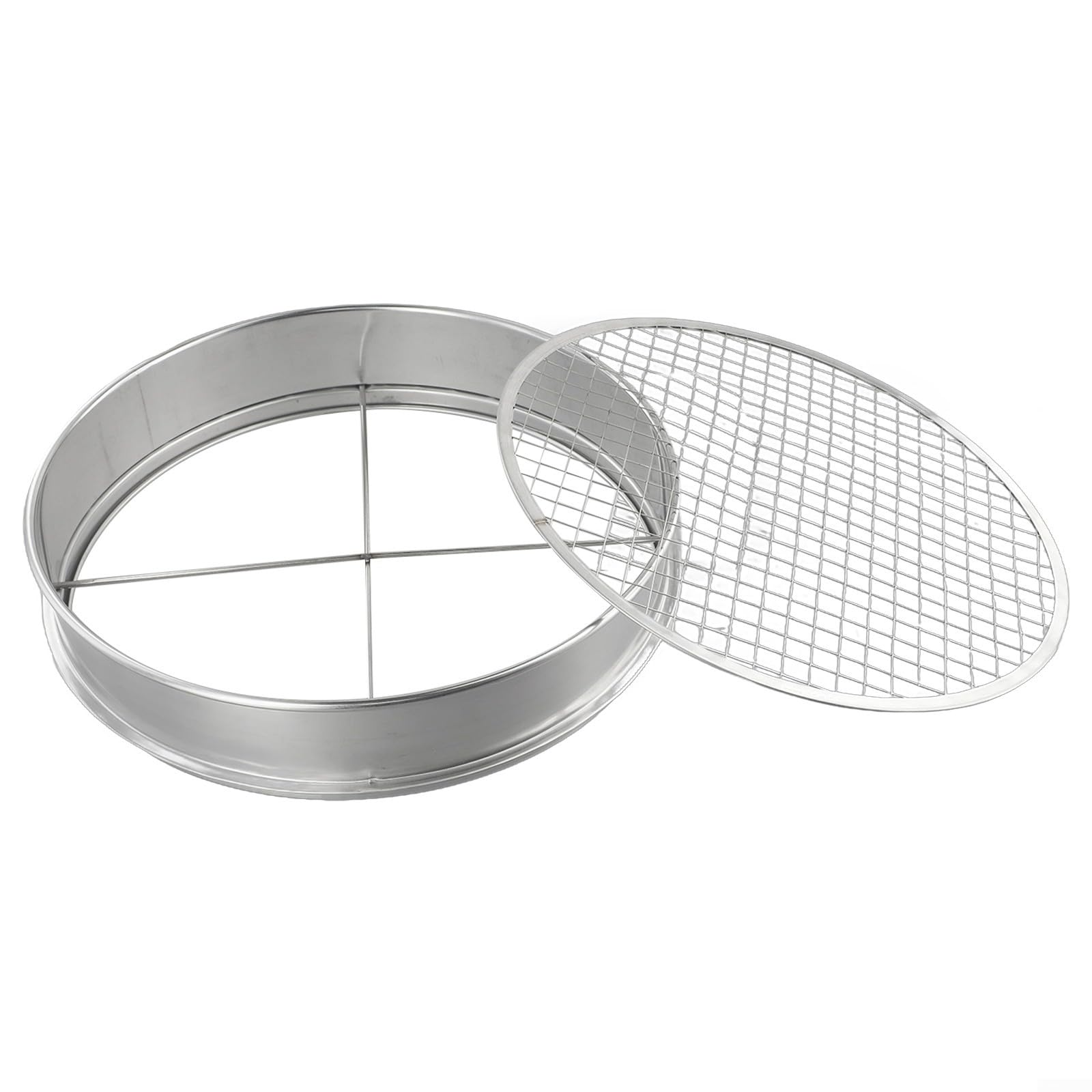 Kompostsieb 30cm 5-teilig für Gemüsebeete | 5 Wechsel-Einsätze, 3-12mm Maschen, ideal für feine Blumenerde, Kompostfilterung, Zeitersparnis