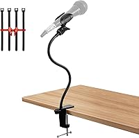 Vista 1 de Soporte de micrófono para podio y soporte para micrófono, soporte flexible de 13.78 pulgadas, soporte de micrófono de escritorio con cuello de cisne