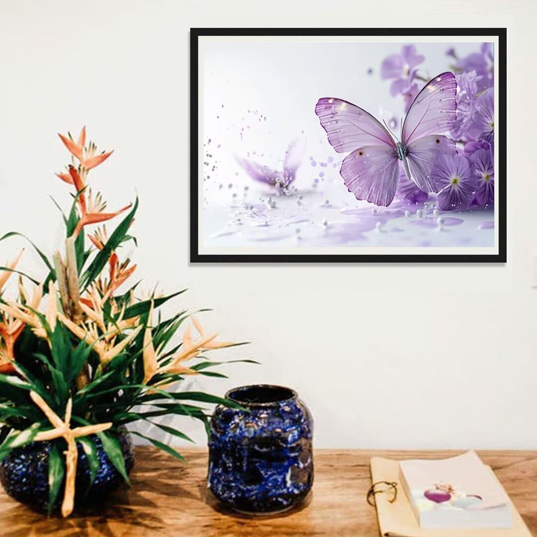 5D Motyl Diament Malarstwo Zestaw dla dorosłych, DIY Zestawy do malowania diamentami Diament, Pełne zestawy artystyczne, Square Rhinestone Ścieg krzyżykowy Malarstwo dla dorosłych Początkujący Wystrój