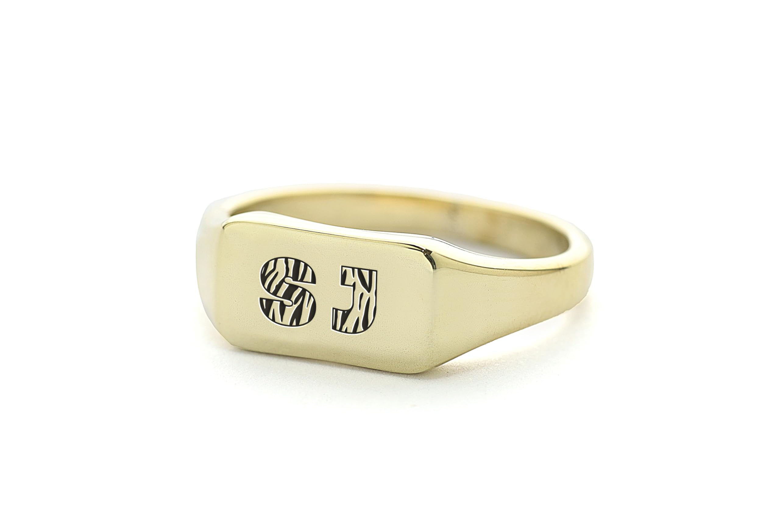 Personalisierte Paare Initialen Ring - 14k Gold Jahrestag Siegelring - Benutzerdefinierte Name Ring - Geschenk für sie