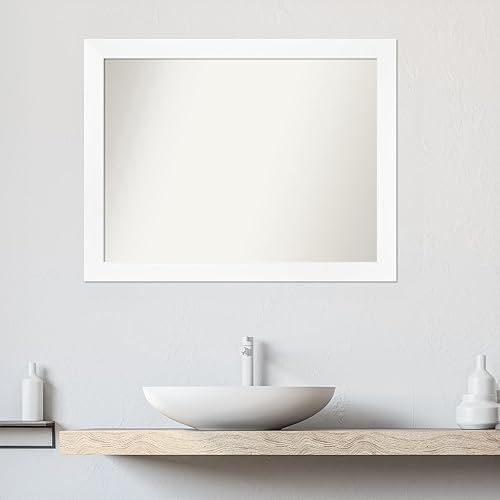 Miniatura 4 de Amanti Art Espejo personalizado, espejo de baño estrecho blanco para gabinete, espejo de pared o espejo de tocador de baño sobre el fregadero (24.25