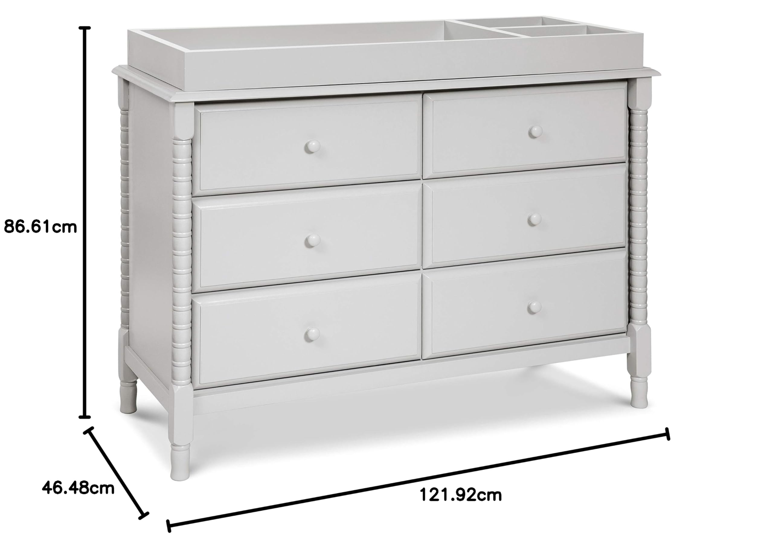 jenny lind dresser fog grey DaVinci Jenny Lind Spindle 6-Drawer Dresser in Fog Grey : Amazon.sg: Home