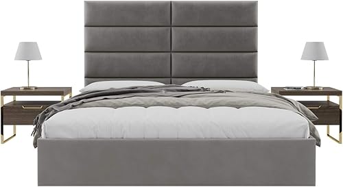 Miniatura 65 de Vänt - Paneles tapizados de cabecera para montar en la pared, diseño Isabelle, 60 x 23 pulgadas, configuración de 4 paneles individuales,