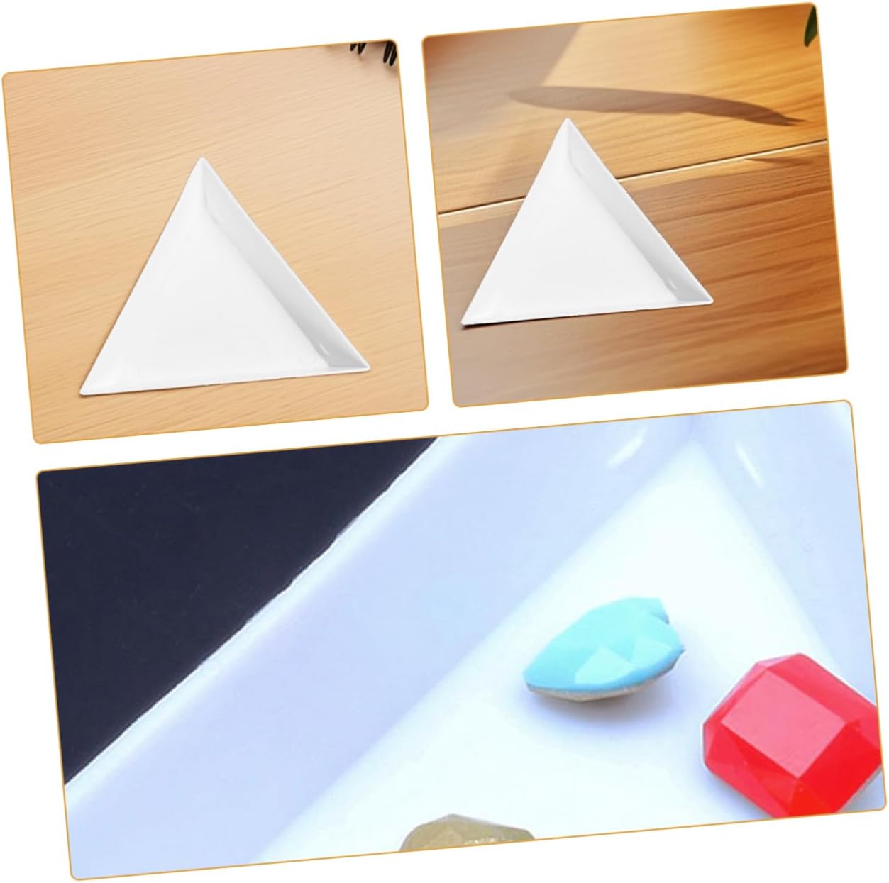 Holibanna 30pcs Triangle Sorting Tray Plastic Bead Organizers Rhinestone Tray Sorter Nail Art Plate Storage Holder image 3
