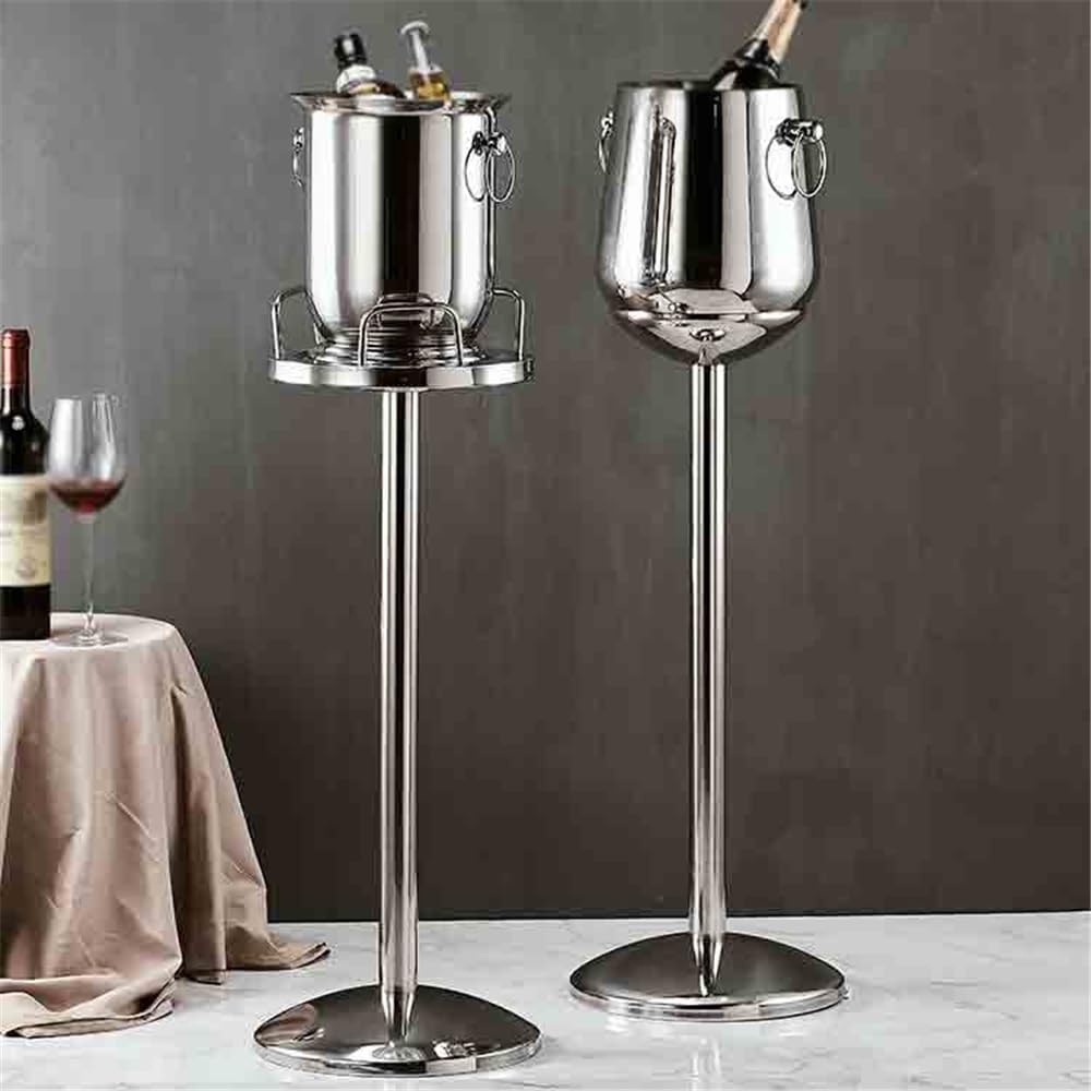 Cubo de Hielo Hogar con Estante Cubo de pellets Hielo Soporte Vino Lujo champán Europeo Estante Barra Acero Inoxidable Cubo de Hielo frío para Barra