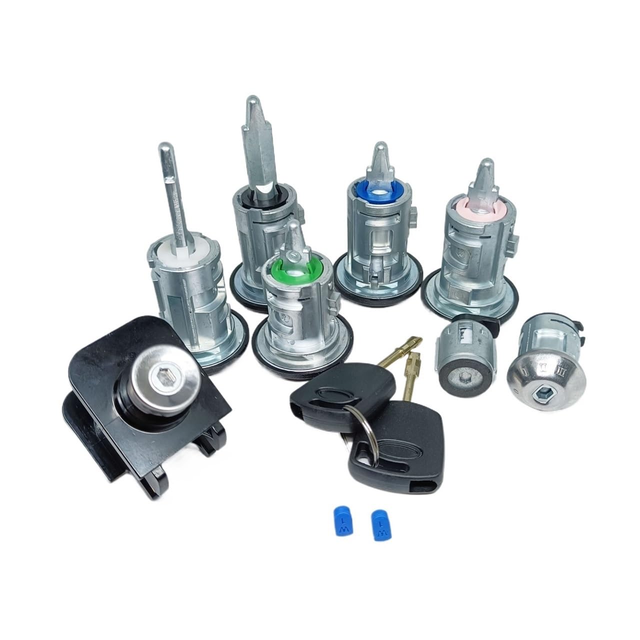 AL116 2T1AV22050AD JUEGO DE BLOQUEO COMPLETO INTERRUPTOR DE ENCENDIDO CERRADURA DE PUERTA IZQUIERDA DERECHA CERRADURA DE MALETERO Apto for FORD TRANSIT CONNECT 2002-2013 8PCS