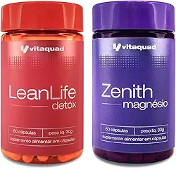 Kit 2x Suplementos Magnésio + Detox Termogênico Sem Sabor 120 Cápsulas