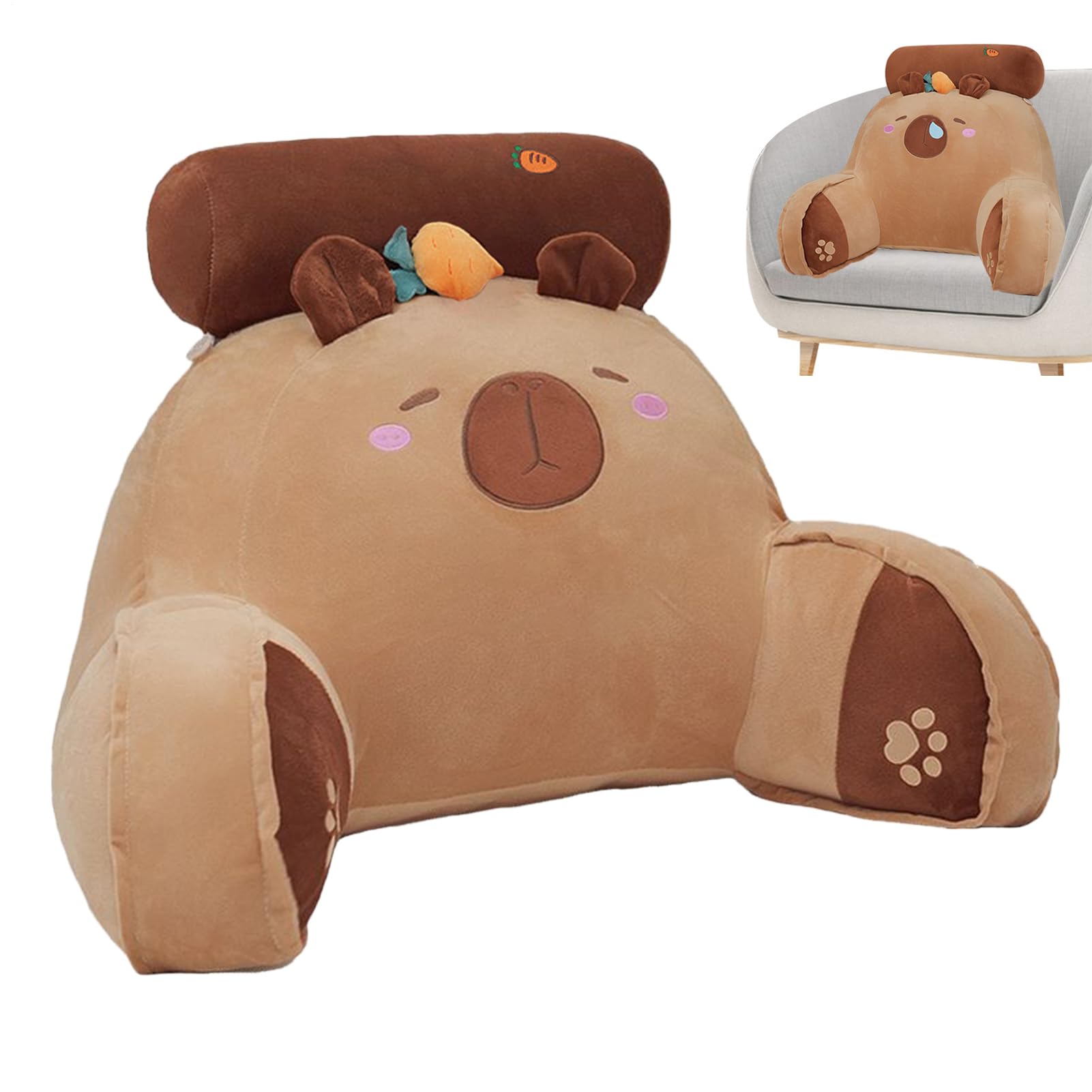 Oreiller de lecture capybara avec accoudoirs pour soulager les lombaires