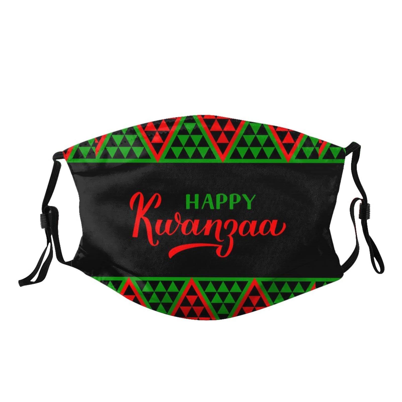 ASYG 2pcs Happy Kwanzaa Mask Kwanzaa American African Christmas and Kinara Candles Mask Adjustable with 4 filers