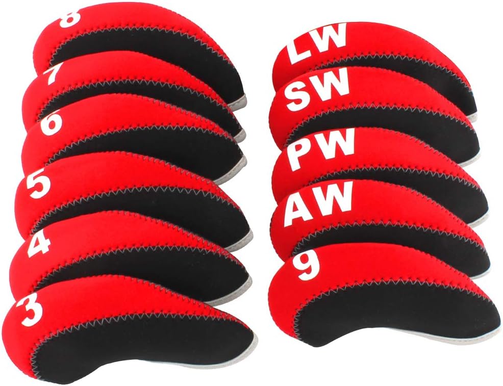 Craftsman Golf 11pcs/Set Neoprene Iron Headcover Set with Large No. for All Brands Callaway,Ping,Taylormade,Cobra Etc.