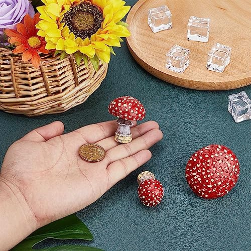 GORGECRAFT 3PCS Garden Red Mushroom Decor Glowing Mushrooms Statue in The Garden at Night Yard Pathway Landscape Lawn Halloween Christmas Decorations Plant Pots Accessories Outdoor - Image 3