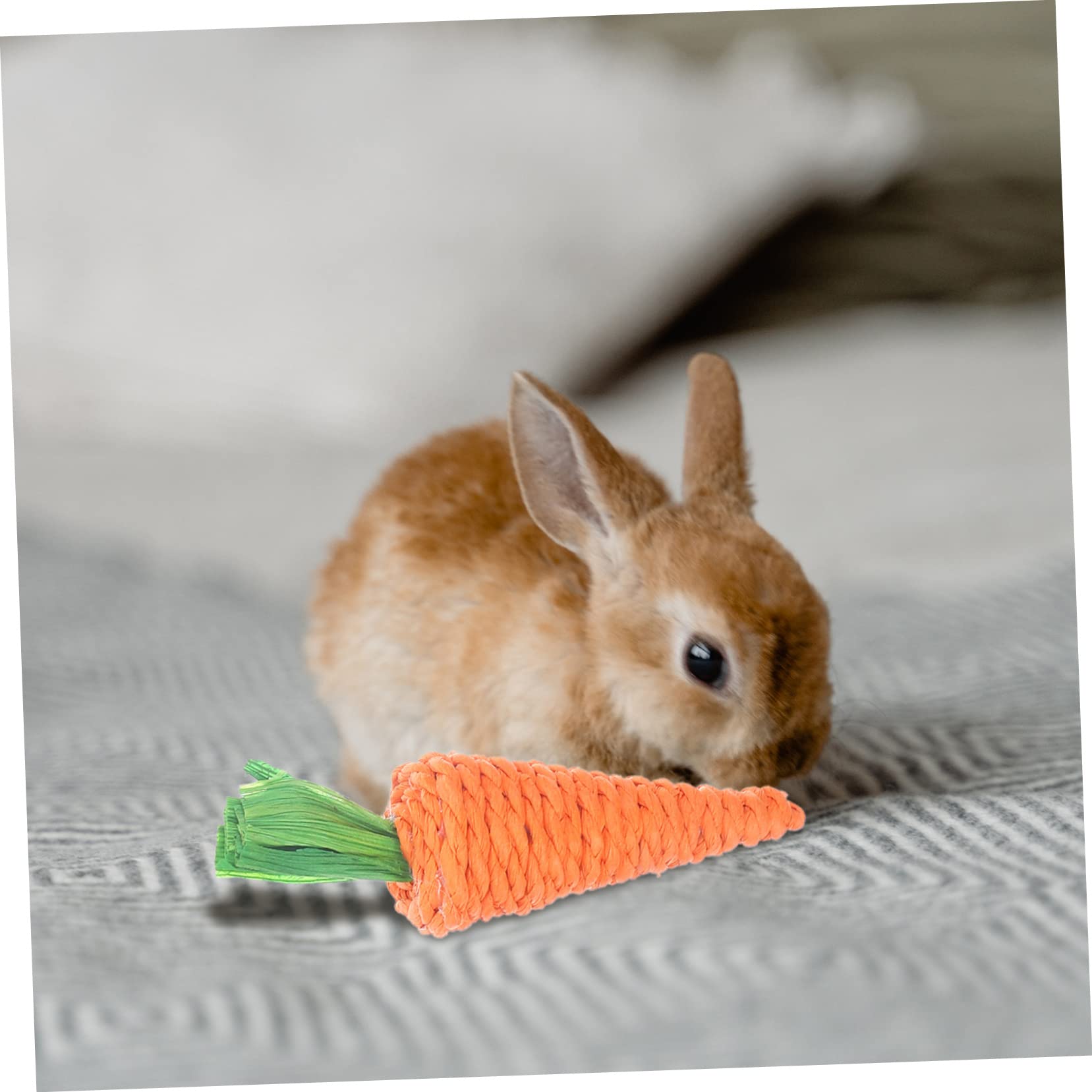 Milisten 6Pcs Straw Radish Chew Toys for Hamsters and Rabbits Natural Grass Molar Toys for Dental Care and Active Play - Image 3
