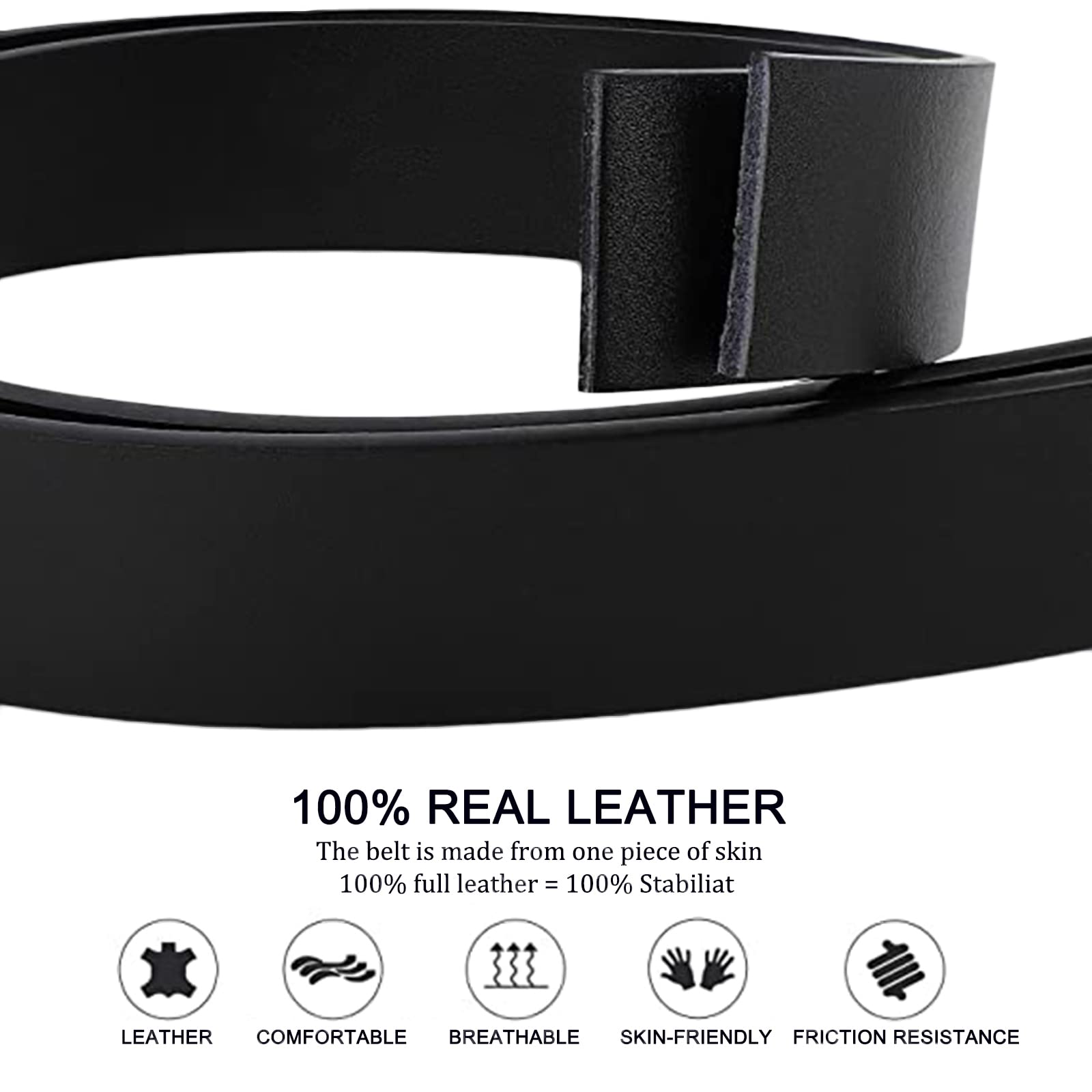 cinturón, Cinturones de cuero for hombre con trinquete y hebilla deslizante automática diseño escorpión, ajuste perfecto