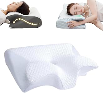 Cleshy Ergonomic Pillow,Ergonomic Pillow Side Sleeper, Proper Alignment Ergonomic Pillow,Protect Your Neck and Spine,Versatile Support Cleshy Pillow for All People (White)