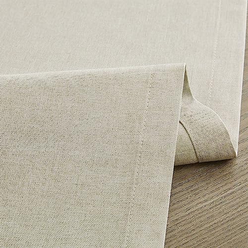 Image of ZeeMart Basic Linen Style Table Runner, 14 x 36 Inch Raw Linen, Rustic Farmhouse Light Beige Table Runners 36 Inches Long, Everyday Polyester Table Runner - Machine Washable & Easy Care