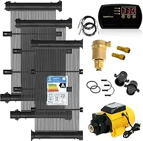 Kit Aquecedor Solar para Piscinas de até 10m² ou 14mil litros TekSol com Controlador de Aquecimento Bivolt e Motobomba