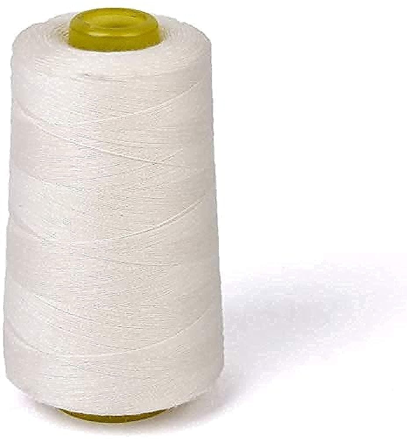 Polyester Over Locking Sewing Threads (White, 10000m) - Pack of 2