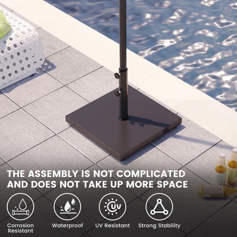 Sundale Outdoor Umbrella Base 42lbs with Stainless Steel Umbrella Tube, Black : Patio, Lawn & Garden