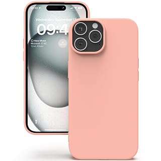 YATWIN Silicone Back Case for iPhone 15 Pro Max, Soft-Touch Phone Back Cover for Apple iPhone 15 Pro Max - Pink