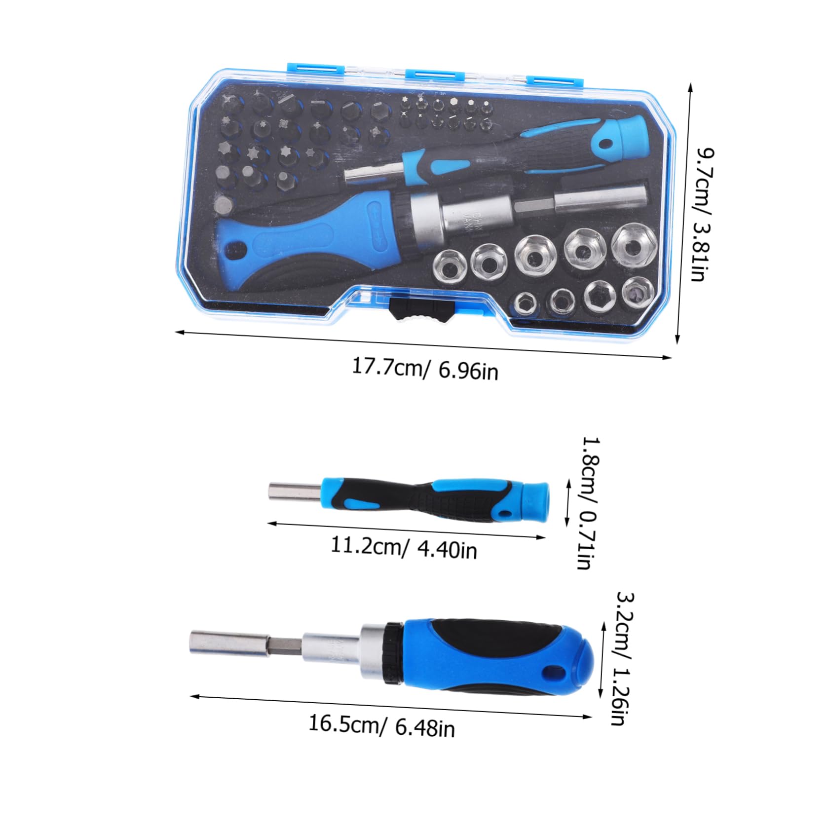 Set Cacciavite a Cricchetto Leggero e Portatile 44 Pezzi, in Acciaio al Cromo Vanadio, per Manutenzione Auto e Riparazioni di Dispositivi Elettronici