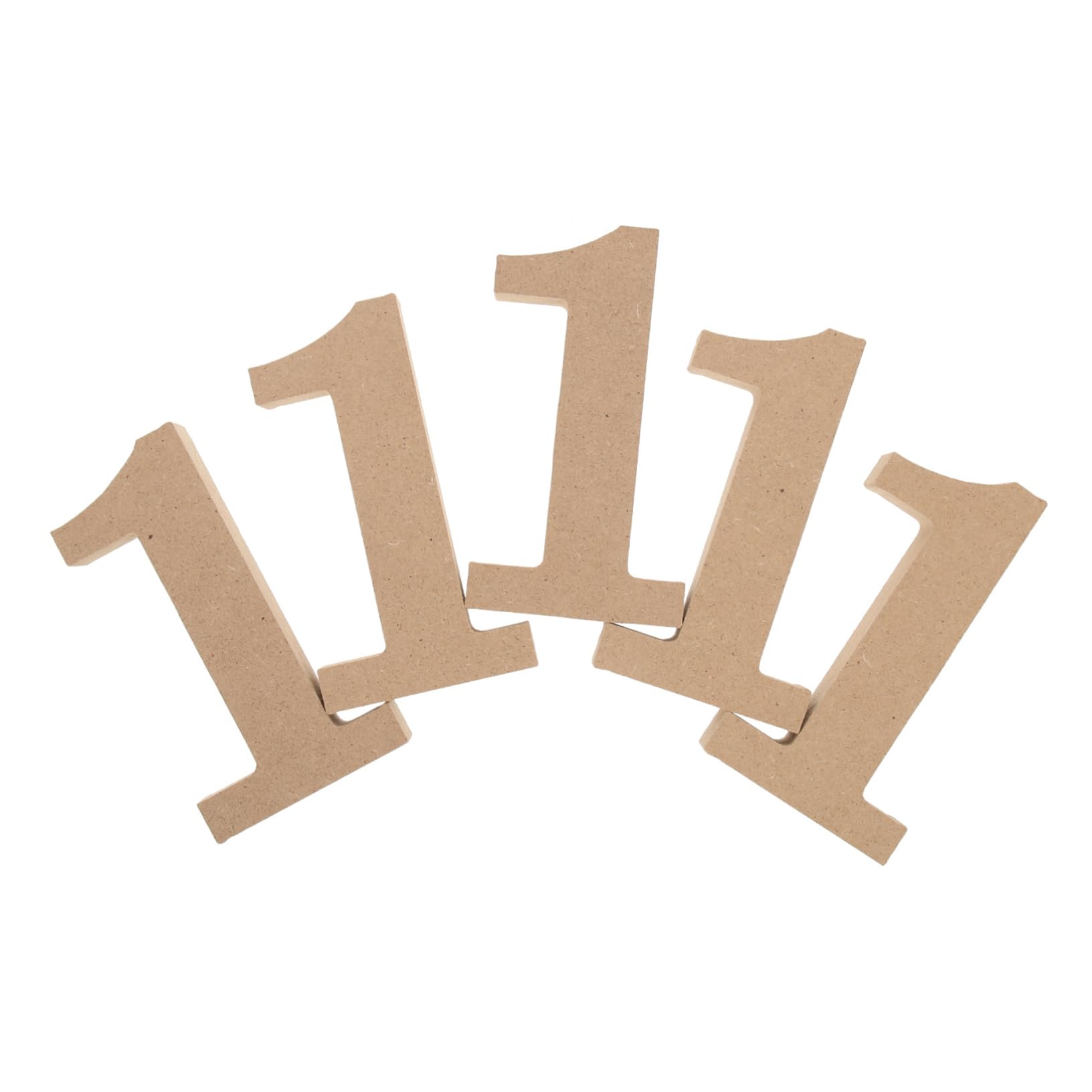 SOESFOUFU Unique Diy Decor 5pcs Wooden Number 1 Sign Paper Mache Numbers Marquee Style for Desk or Table Decor